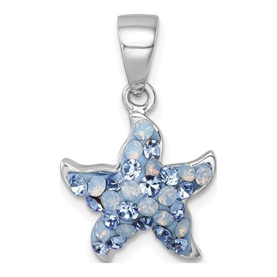 Sterling Silver Crystal Starfish Pendant