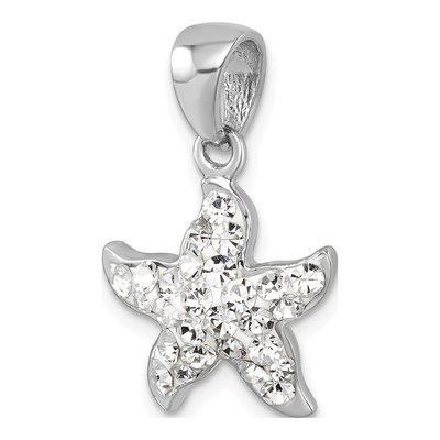 Sterling Silver Crystal Starfish Pendant – view 5