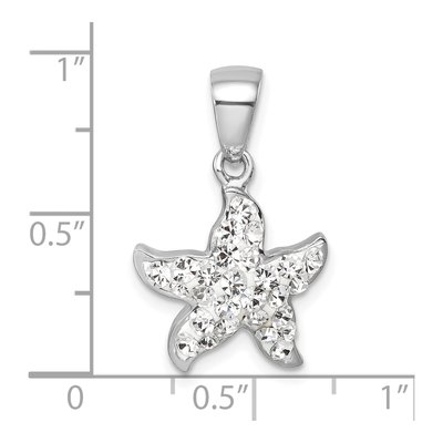 Sterling Silver Crystal Starfish Pendant – view 6