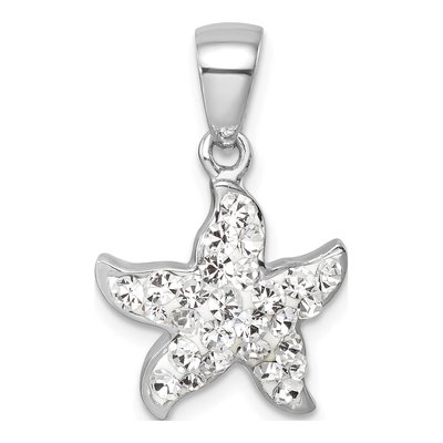 Sterling Silver Crystal Starfish Pendant