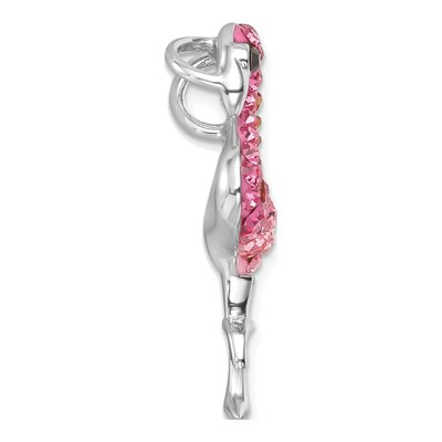 Sterling Silver Crystal Flamingo Pendant – view 3