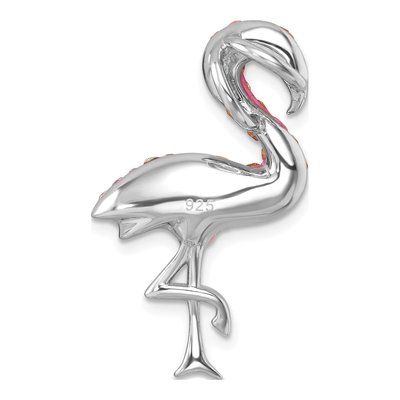 Sterling Silver Crystal Flamingo Pendant – view 4