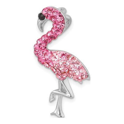 Sterling Silver Crystal Flamingo Pendant – view 5