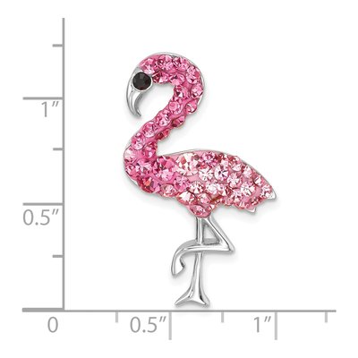 Sterling Silver Crystal Flamingo Pendant – view 6