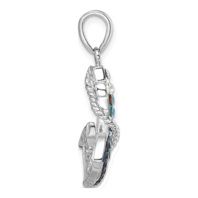 Sterling Silver Crystal Anchor Pendant – view 3