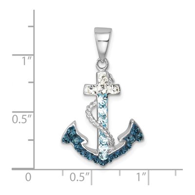 Sterling Silver Crystal Anchor Pendant – view 6