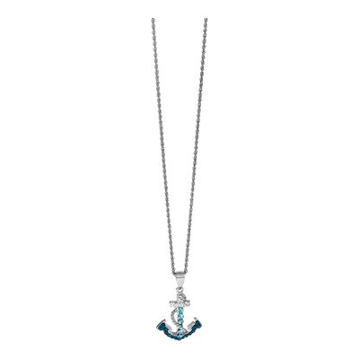 Sterling Silver Crystal Anchor Pendant – view 7