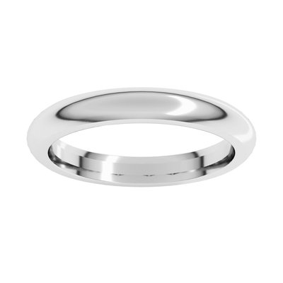 Continuum Sterling Silver 3mm Comfort-Fit Half-Round Wedding Band – view 4