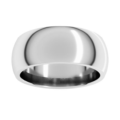 Continuum Sterling Silver 8mm Comfort-Fit Half-Round Wedding Band – view 4