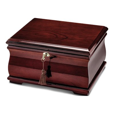 Poplar Veneer Locking Memorial Keepsake Box