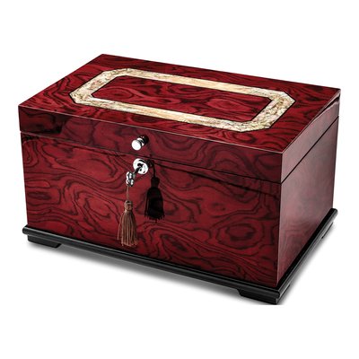 Dark Mapa Veneer Memorial Keepsake Box w/ Mother of Pearl