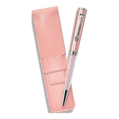 Pink Crystal Ballpoint Pen & Pouch Set – view 2