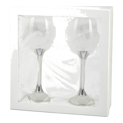 Set of 2 Crystal-Stem Wine Glasses – view 2