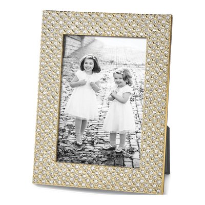 Crystal-Embellished Brass Photo Frame