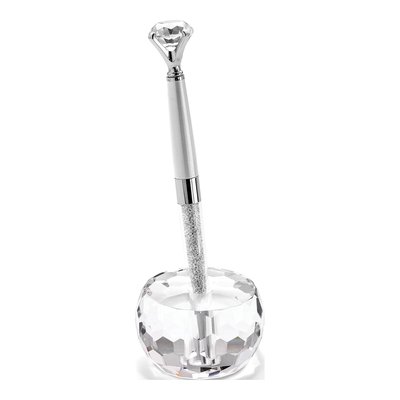 Clear Glass Honeycomb Pen Stand – view 2