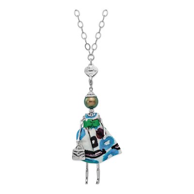 Le Amiche Doll Charm Necklace, 31in, Silver-Tone