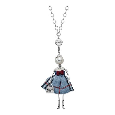 Le Amiche Silver-Tone Doll Charm Necklace, 31 In