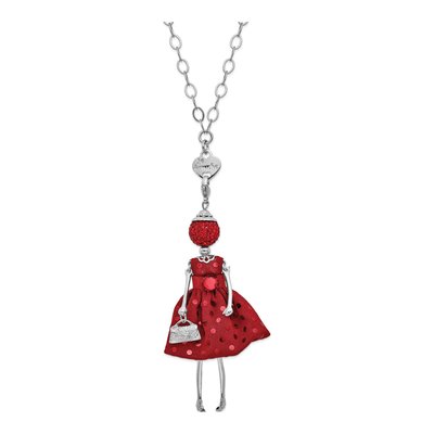 Le Amiche Silver-Tone Doll Charm Necklace, 31in