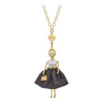 Le Amiche Doll Charm Necklace w/ Chain, 31 in