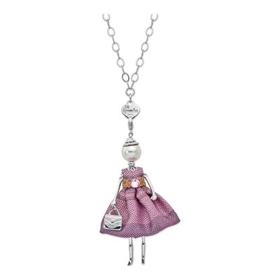 Le Amiche Silver-Tone Doll Charm Necklace, 31 In