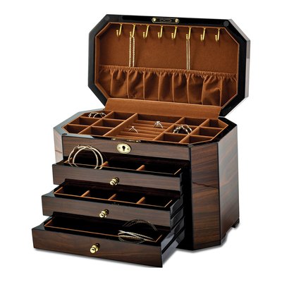 Walnut Veneer Locking Jewelry Box – view 2