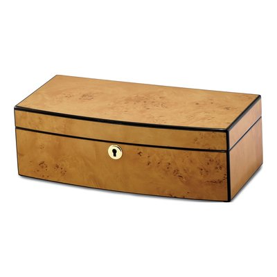 Locking Wood Jewelry Box with Burlwood Veneer