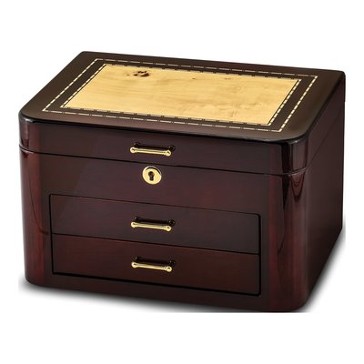 Bubinga Wood 2-Drawer Locking Jewelry Box – view 2
