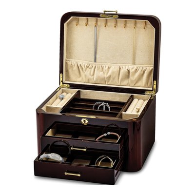 Bubinga Wood 2-Drawer Locking Jewelry Box – view 3
