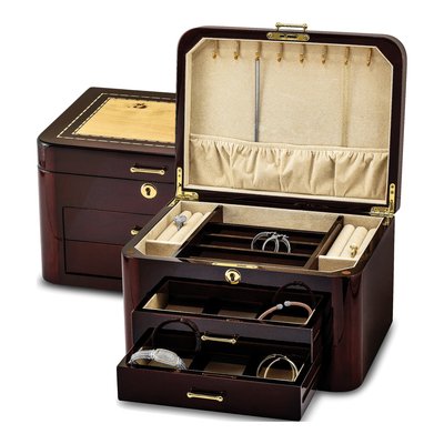 Bubinga Wood 2-Drawer Locking Jewelry Box – view 4
