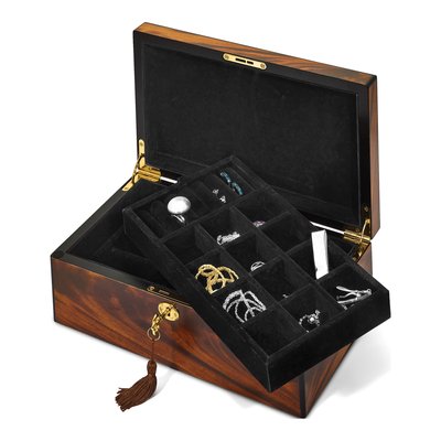 Tiger Wood Veneer Locking Jewelry Box – view 3