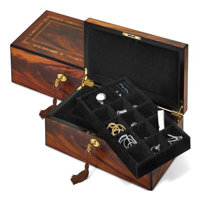 Tiger Wood Veneer Locking Jewelry Box – view 4