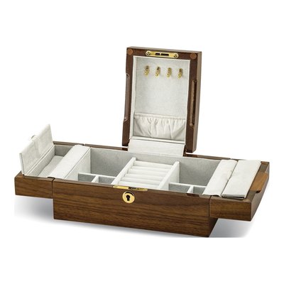 Mapa & Walnut Burl Wooden Jewelry Box with Lock – view 2