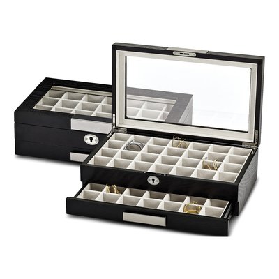 Locking Wood Earring & Cuff Link Box – view 4