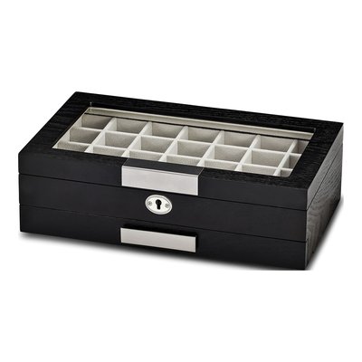 Locking Wood Earring & Cuff Link Box