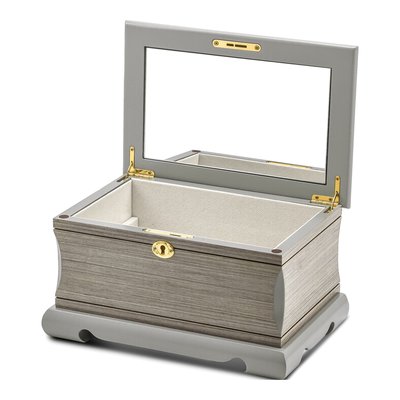 Grey Wood Locking Jewelry Box – view 4