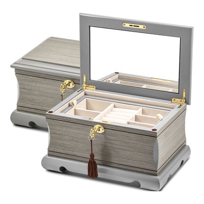 Grey Wood Locking Jewelry Box – view 5