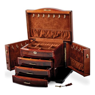 Poplar 3-Drawer Swing-Out Jewelry Chest, Locking – view 2