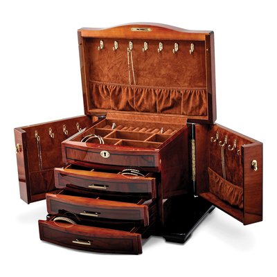 Poplar 3-Drawer Swing-Out Jewelry Chest, Locking – view 3