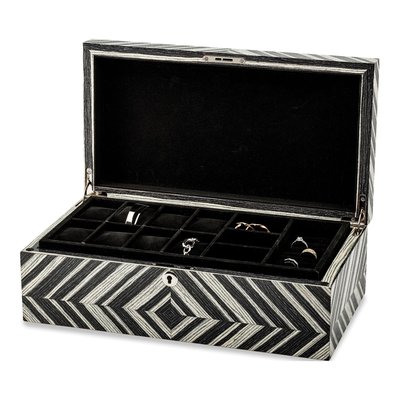Wild Walnut Veneer Locking 8-Watch & Jewelry Box – view 3