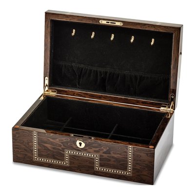 Tiger Eye Veneer Locking Wooden Jewelry Chest – view 2