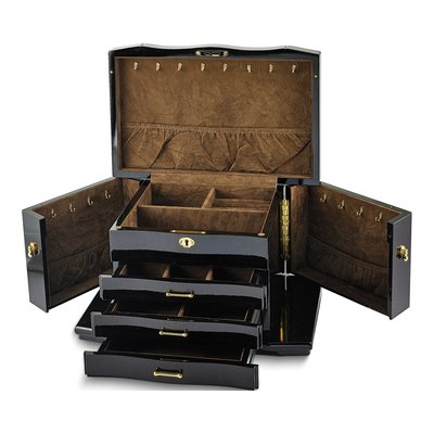 Walnut Burl 3-Drawer Locking Wooden Jewelry Box – view 2