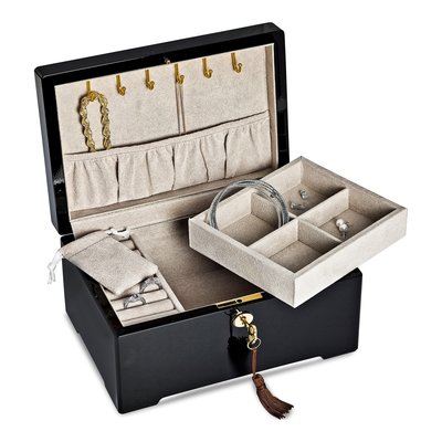 Locking Wooden Jewelry Box