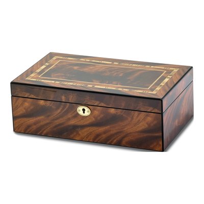 Tiger Wood Veneer Locking Collector Box