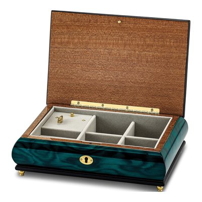 Green Walnut Burl Music Box – view 2