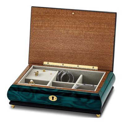 Green Walnut Burl Music Box – view 3