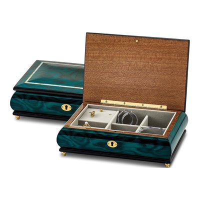 Green Walnut Burl Music Box – view 4