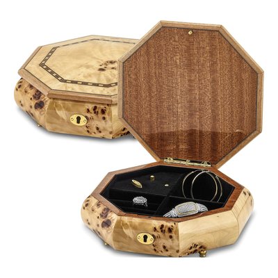 Walnut Burl Wood Locking Music Box – view 4