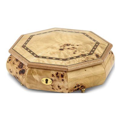 Walnut Burl Wood Locking Music Box
