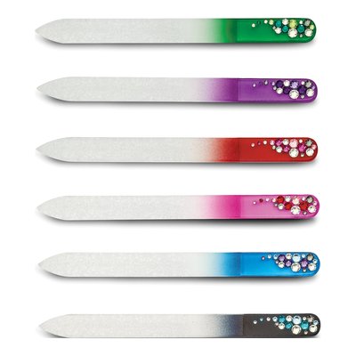 Set of 12 Crystal Design Long Glass Nail Files – view 3