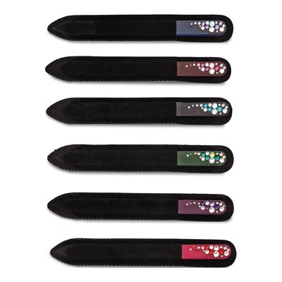Set of 12 Crystal Design Long Glass Nail Files